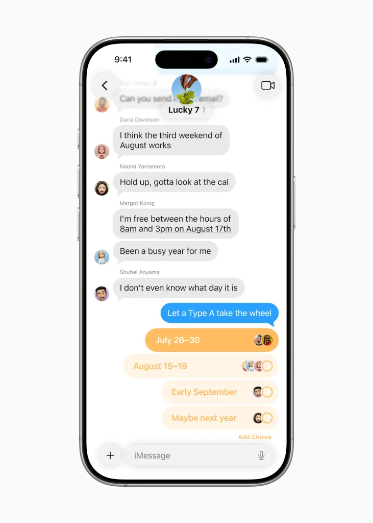 iOS 26 ให้ผู้ใช้สร้างโพลในแอปข้อความได้